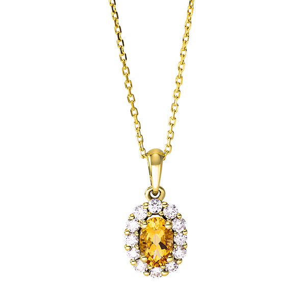Brogle Classic Kette mit Citrinanhänger Brogle Classic Kette mit Citrinanhänger