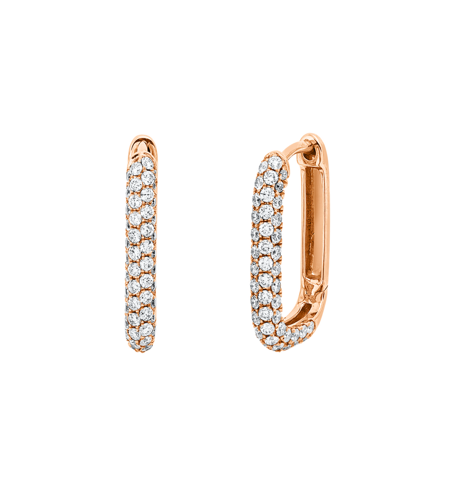 Brogle Classic diamond hoop earrings