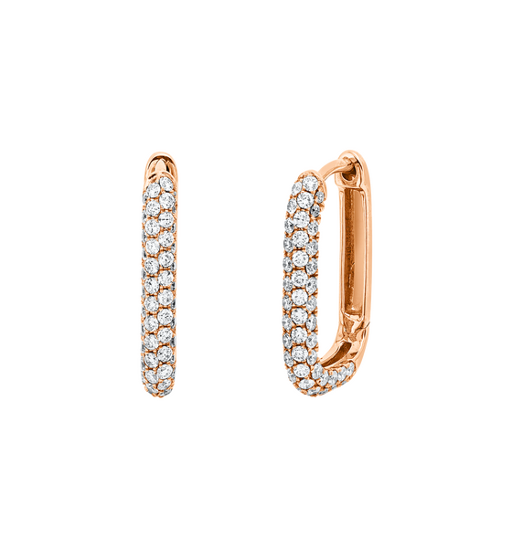 Brogle Classic diamond hoop earrings
