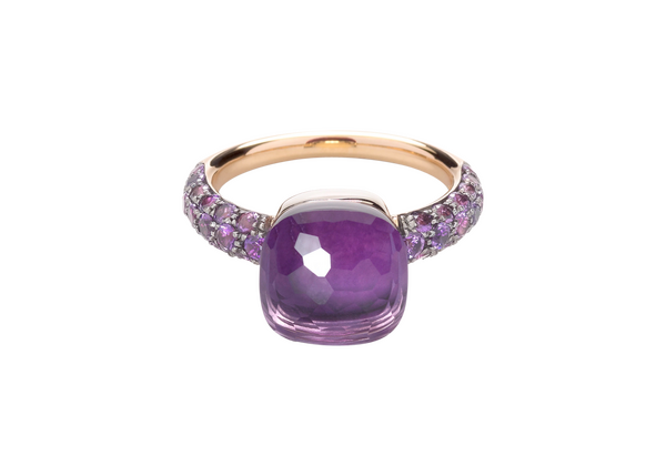 PAB9040 O6BKR OI0GL 020 Pomellato nudo classic ring rose gold 18kt white gold 18kt amethyst ae0e94e0410873f7f