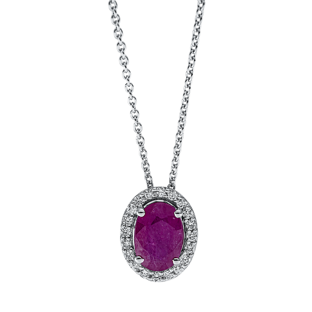Brogle Classic gold chain with ruby pendant