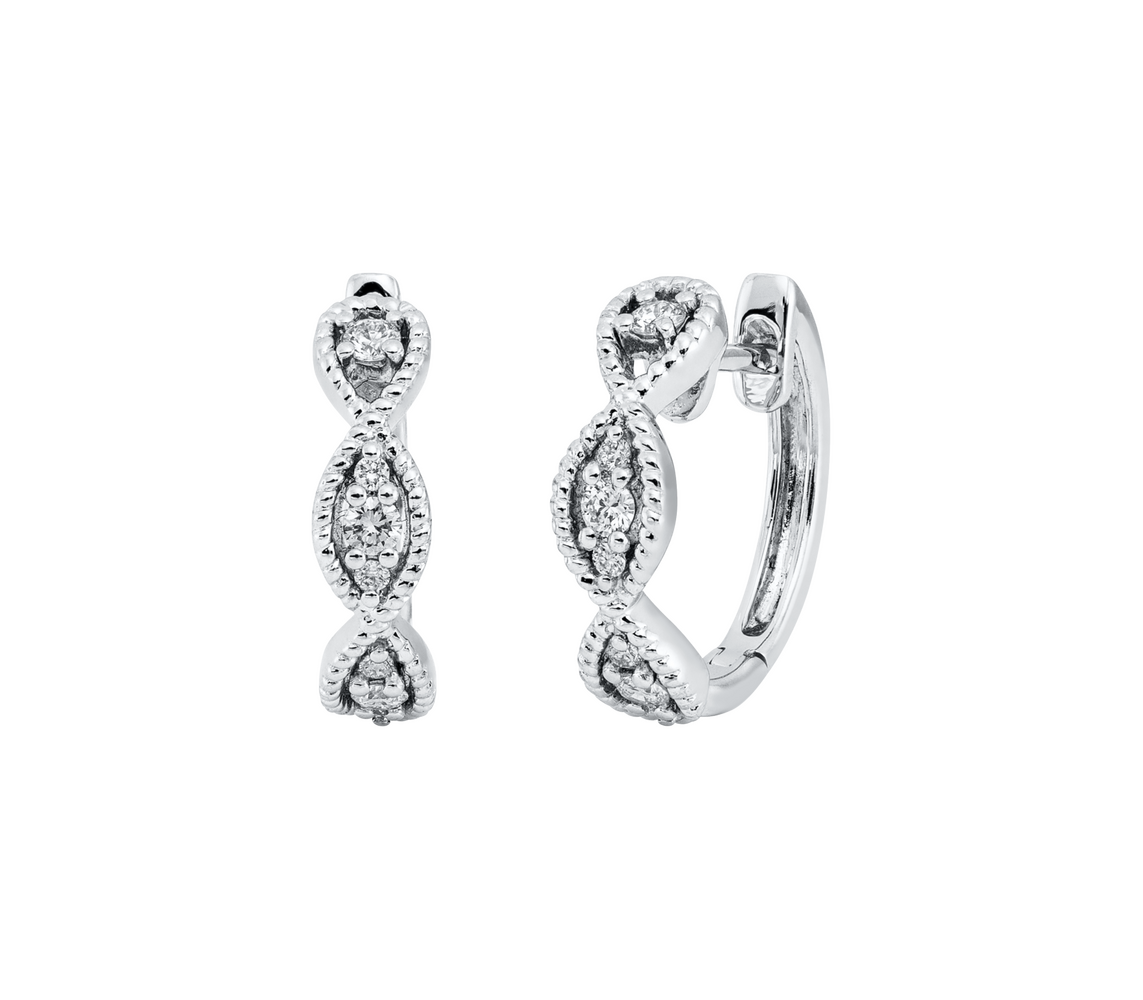 Brogle Classic diamond hoop earrings