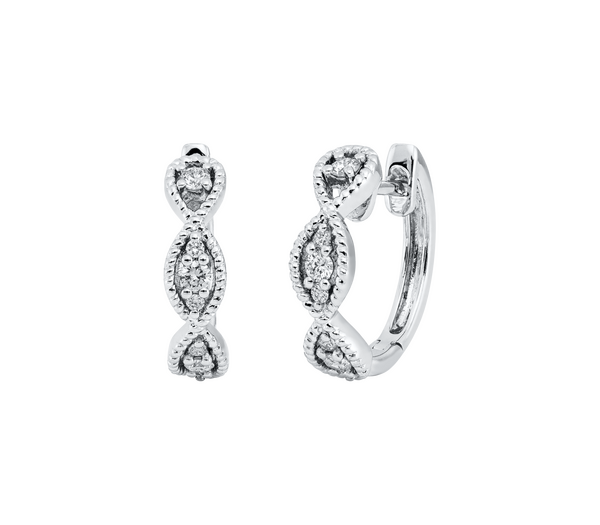 Brogle Classic diamond hoop earrings