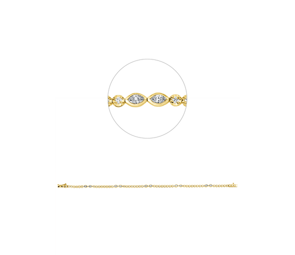 Brogle Classic Bicolor Diamantarmband