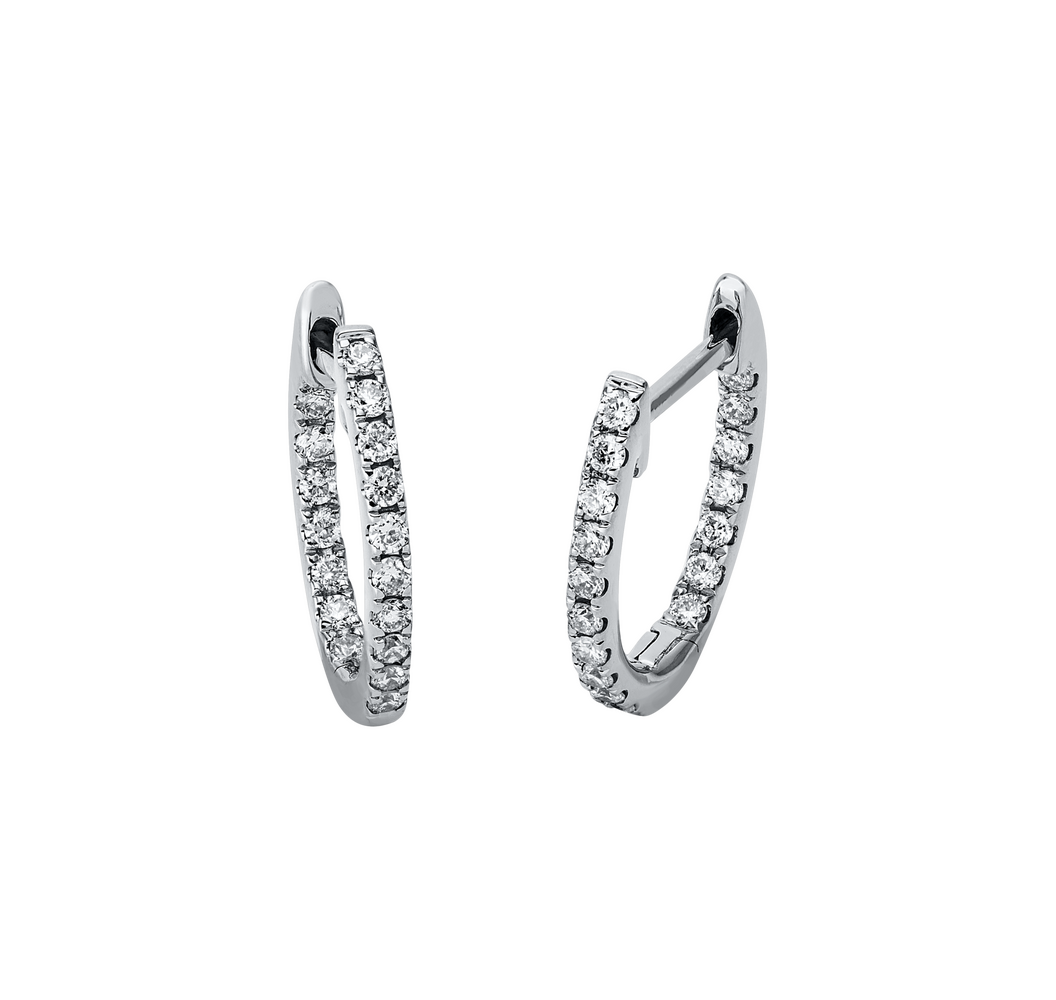 Brogle Classic diamond hoop earrings Brogle Classic diamond hoop earrings