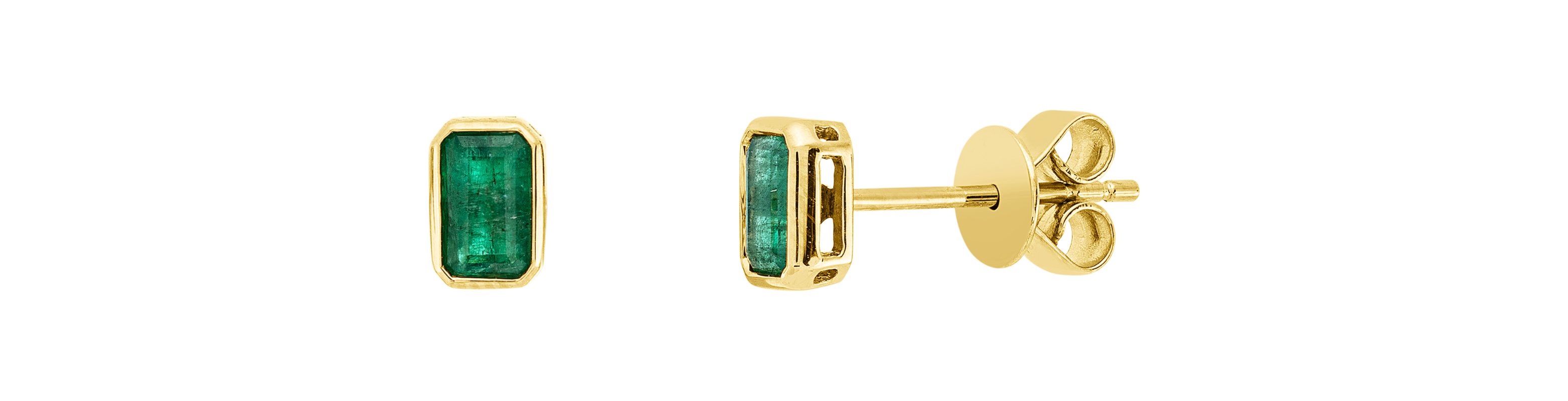 Brogle Classic emerald stud earrings