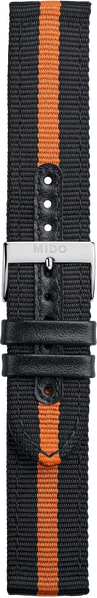Mido bicolor Textil-/Lederarmband 21mm