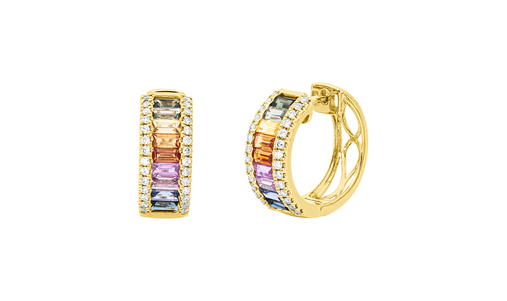 Brogle Classic sapphire hoop earrings Rainbow Brogle Classic sapphire hoop earrings Rainbow
