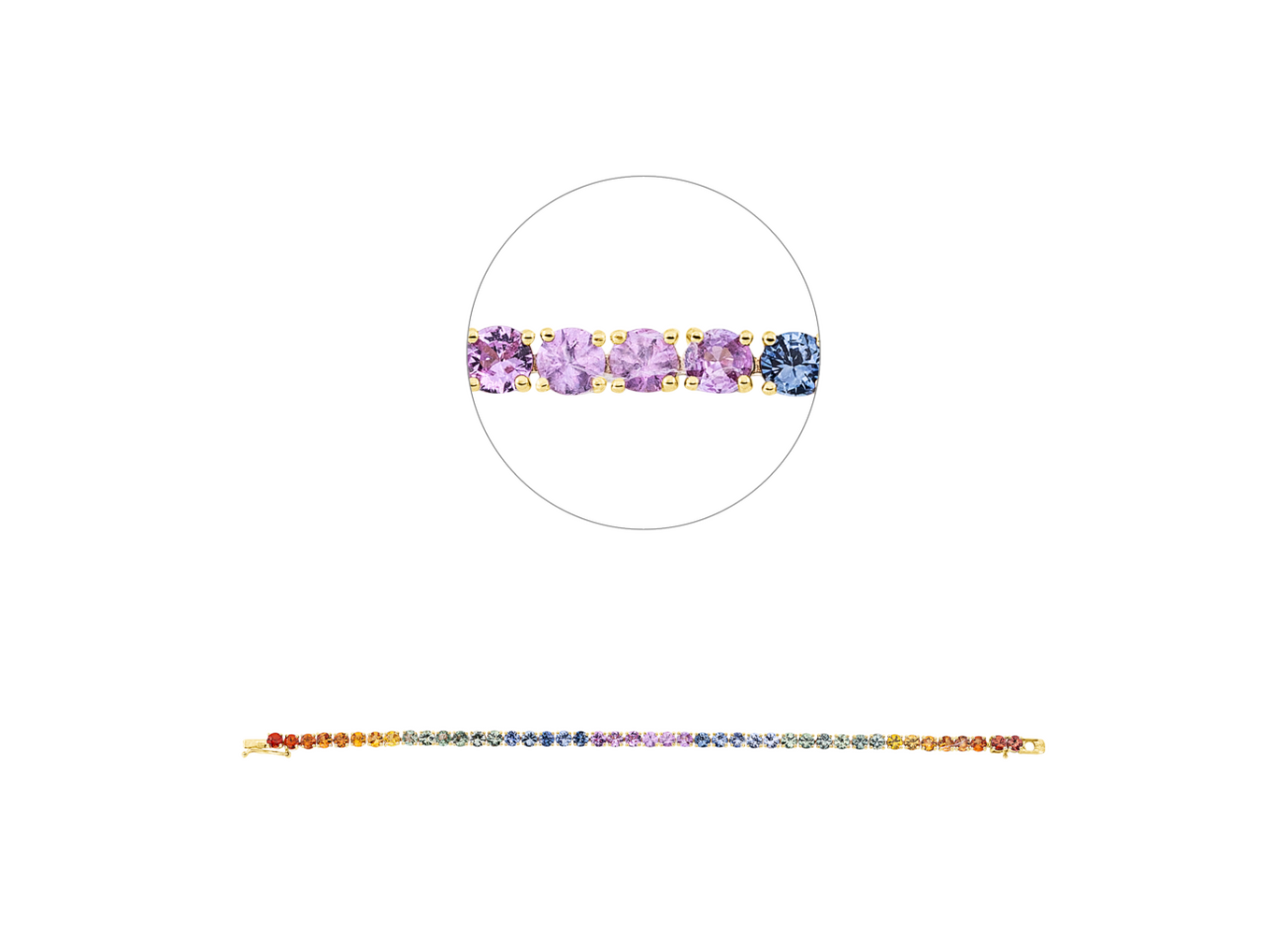 Brogle Selection Saphirarmband Rainbow