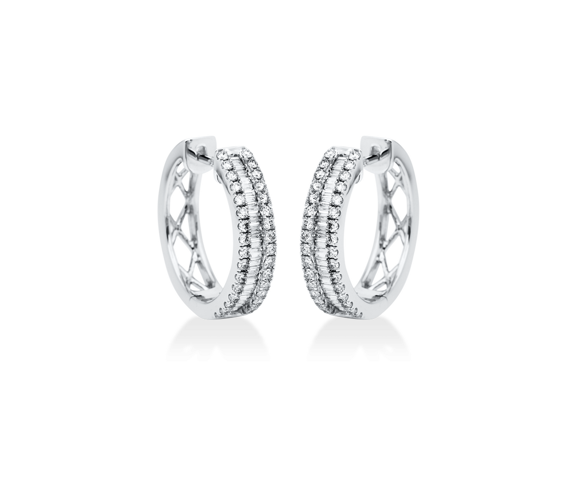 Brogle Classic diamond hoop earrings