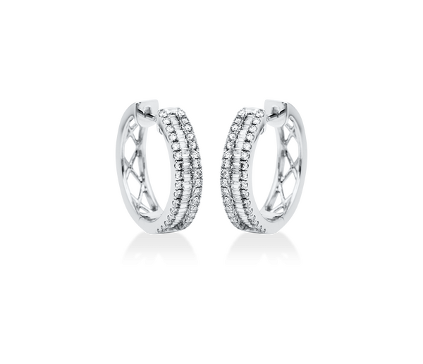 Brogle Classic diamond hoop earrings