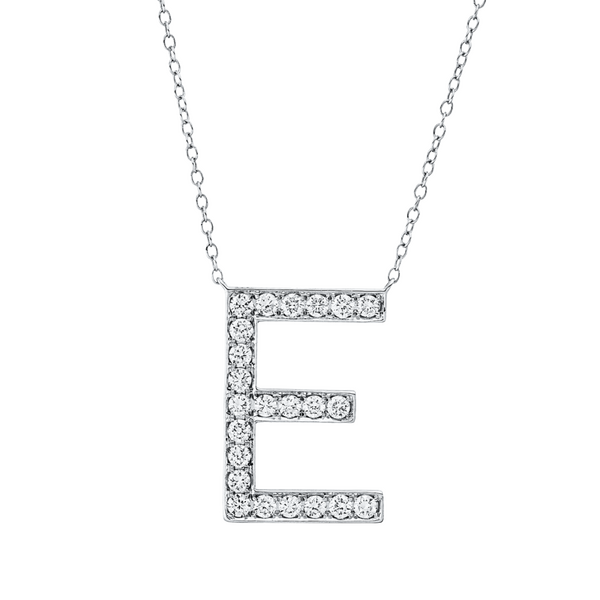 Brogle Classic Kette mit Diamantbuchstaben E