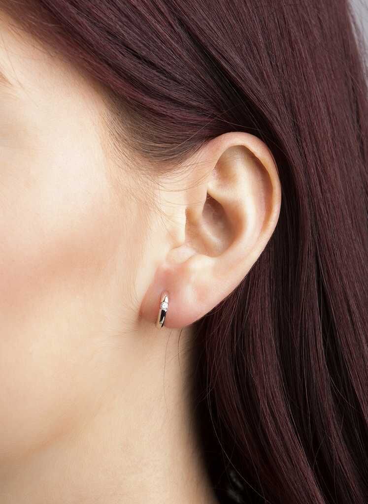 Brogle solitaire hoop earrings Brogle solitaire hoop earrings