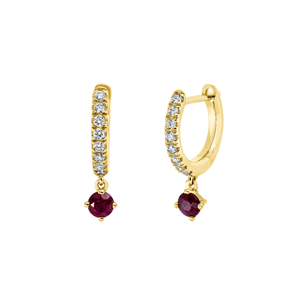 Brogle Classic ruby hoop earrings