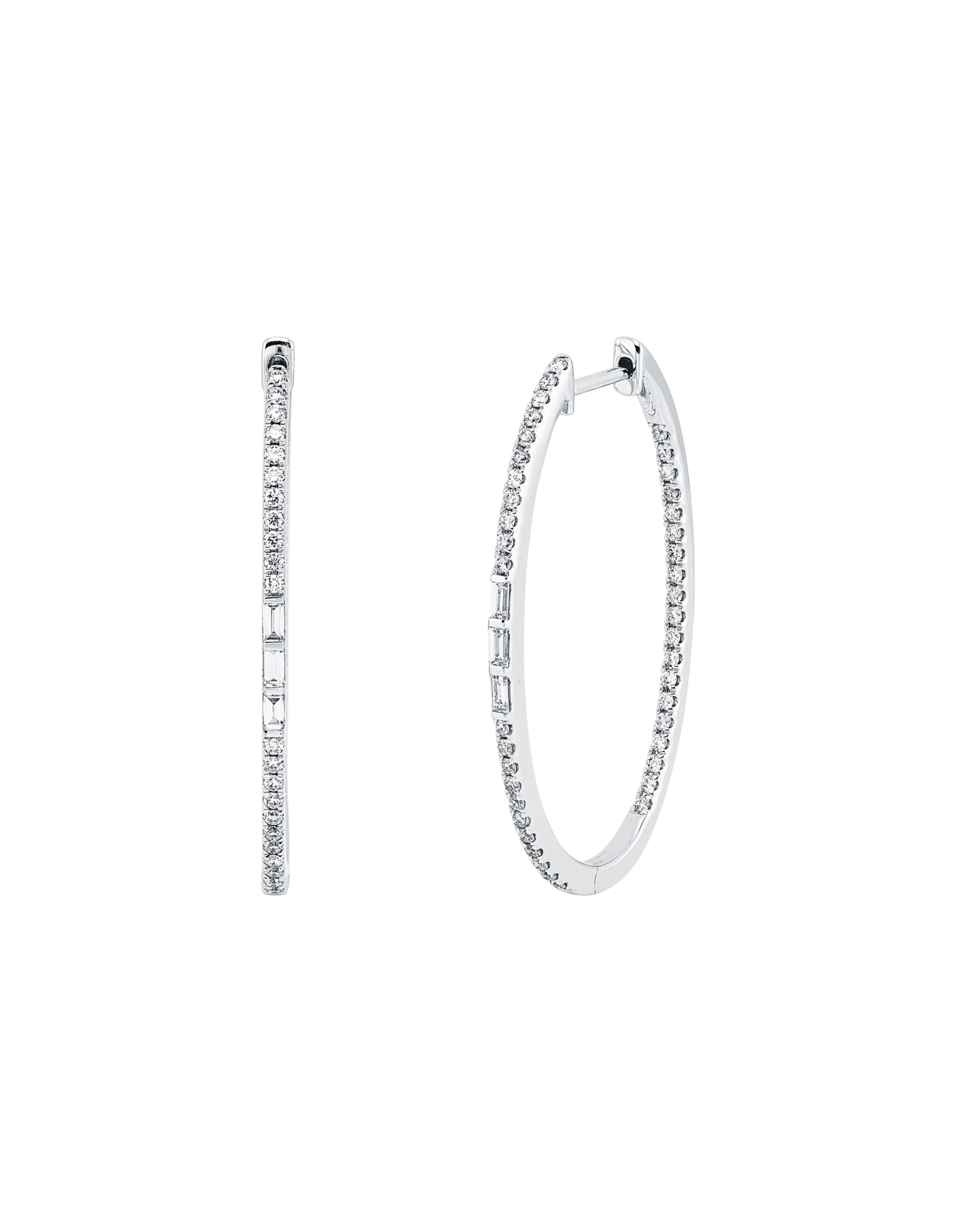 Brogle Classic diamond hoop earrings