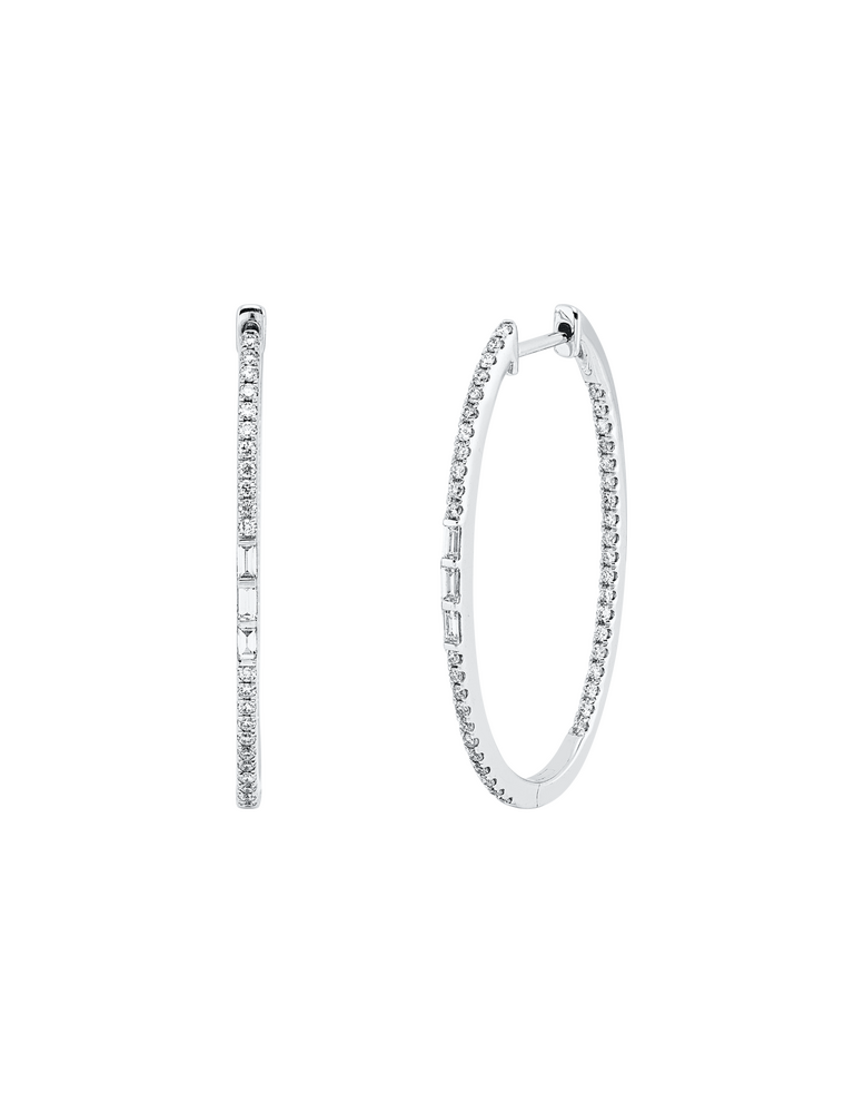 Brogle Classic diamond hoop earrings