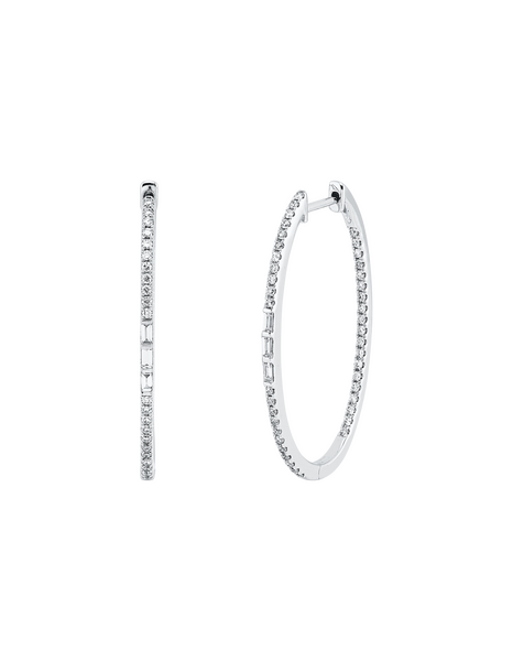 Brogle Classic diamond hoop earrings