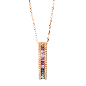 Brogle Selection Rainbow necklace with colored stone pendant