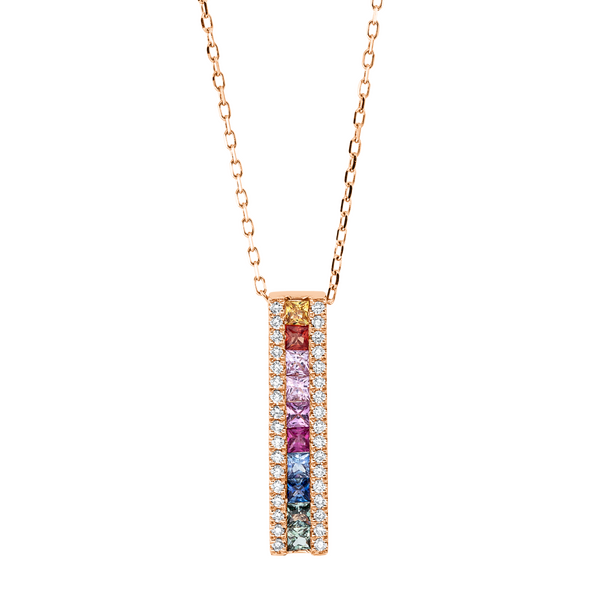 Brogle Selection Rainbow necklace with pendant