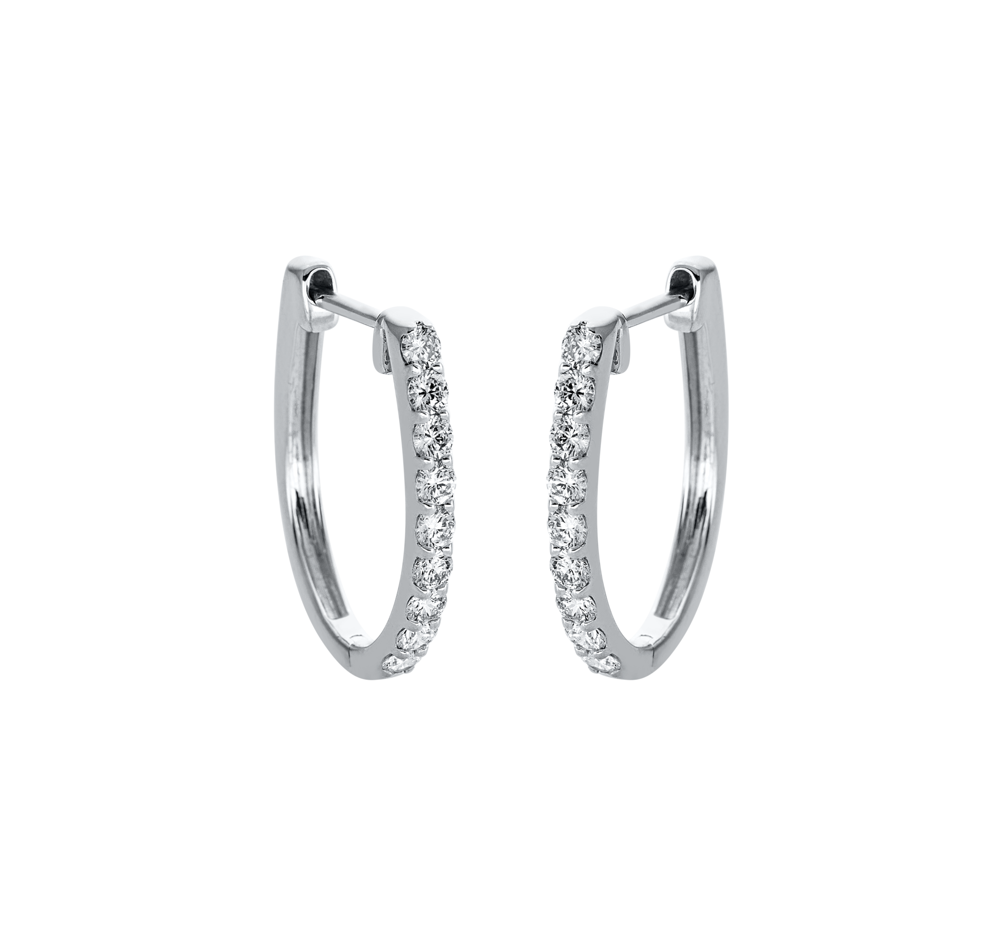 Brogle Classic diamond hoop earrings