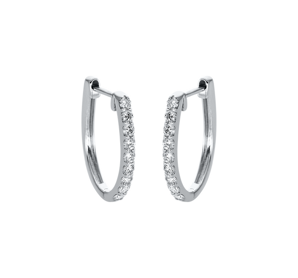 Brogle Classic diamond hoop earrings