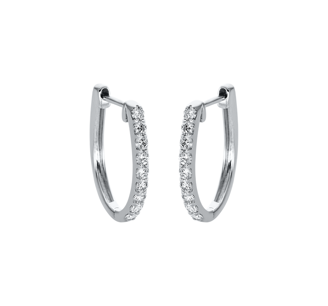 Brogle Classic diamond hoop earrings Brogle Classic diamond hoop earrings