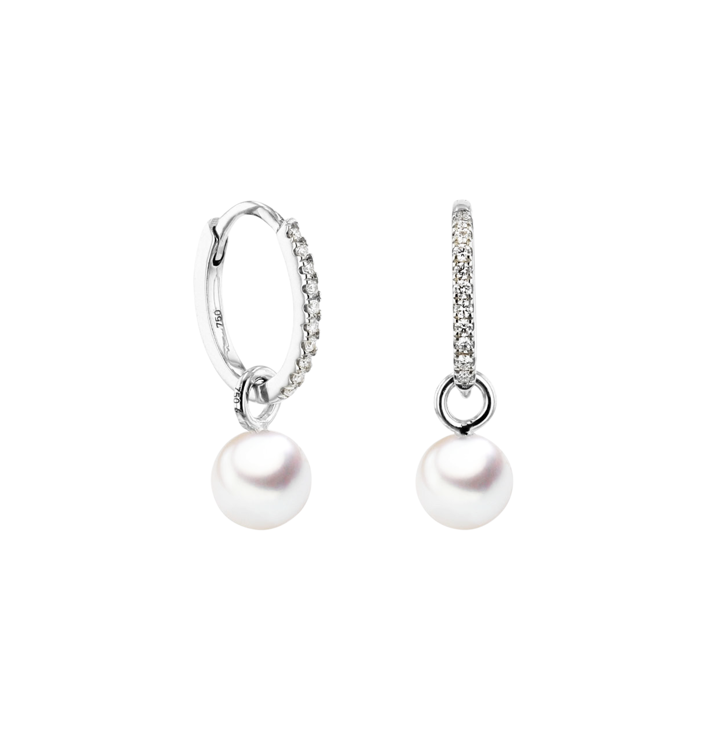 Brogle Classic Akoya pearl hoop earrings Brogle Classic Akoya pearl hoop earrings