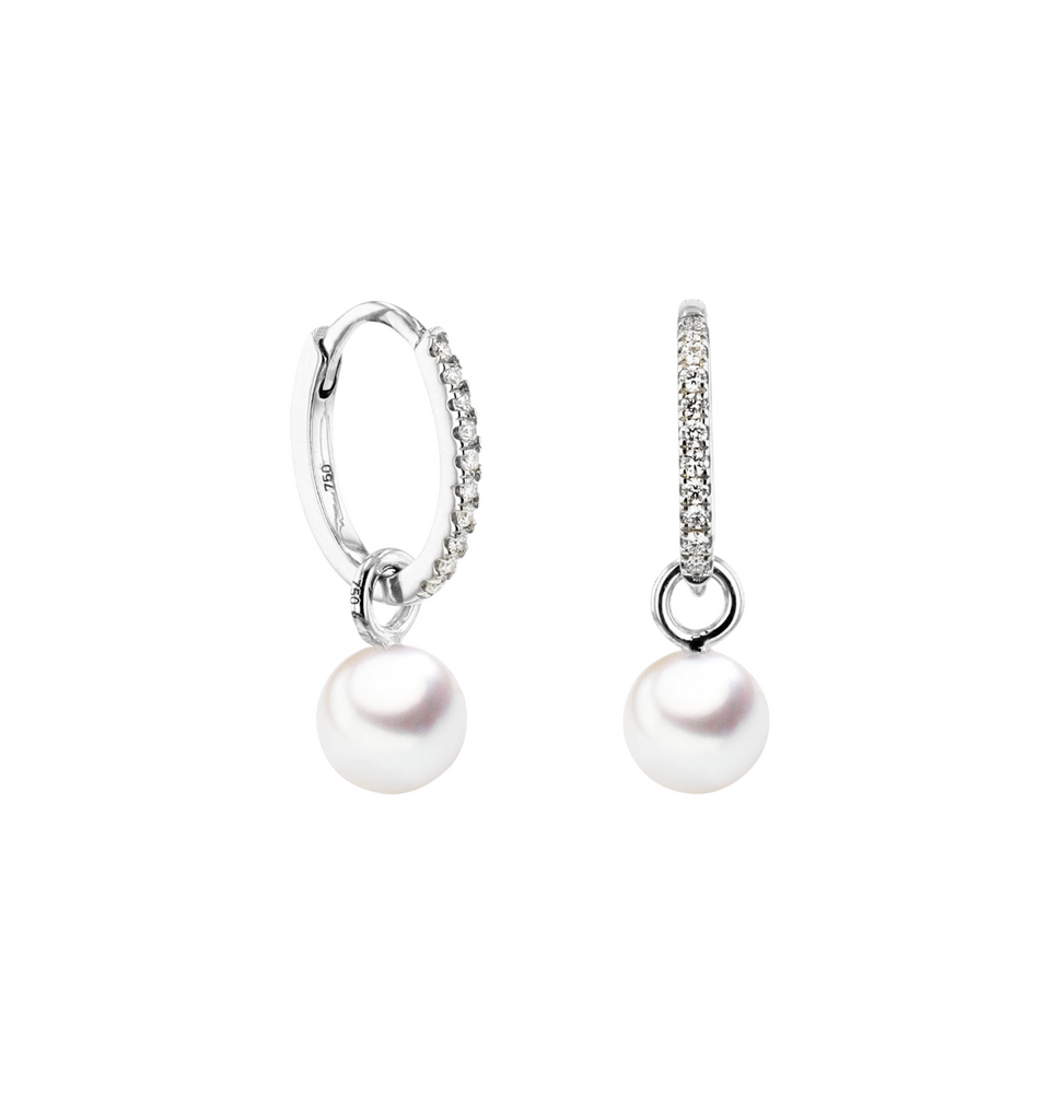 Brogle Classic Akoya pearl hoop earrings Brogle Classic Akoya pearl hoop earrings