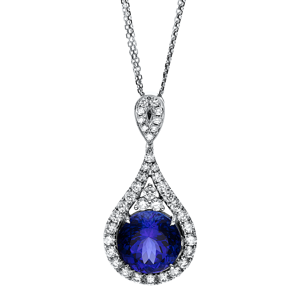Brogle Selection necklace with tanzanite pendant Brogle Selection necklace with tanzanite pendant