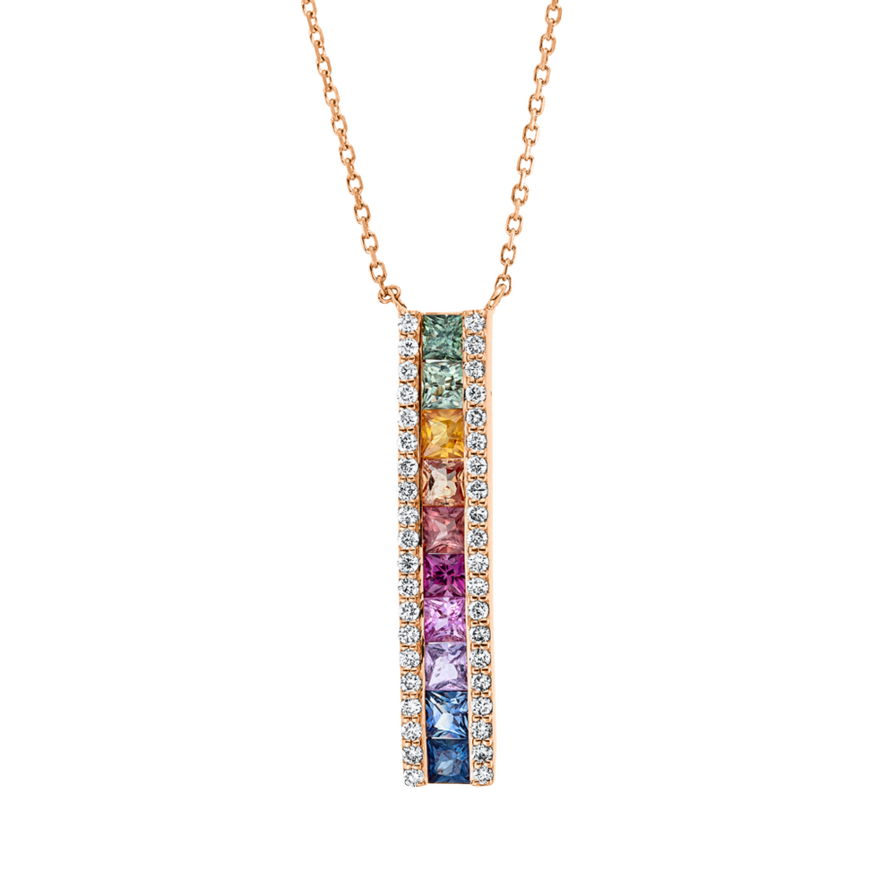 Brogle Selection Rainbow necklace with pendant