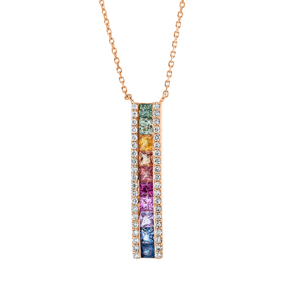 Brogle Selection Rainbow necklace with pendant