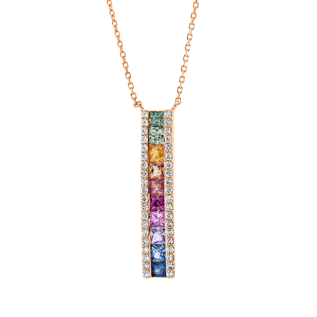 Brogle Classic necklace with sapphire pendant Rainbow Brogle Classic necklace with sapphire pendant Rainbow