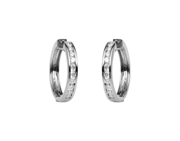 Brogle Classic diamond hoop earrings Brogle Classic diamond hoop earrings