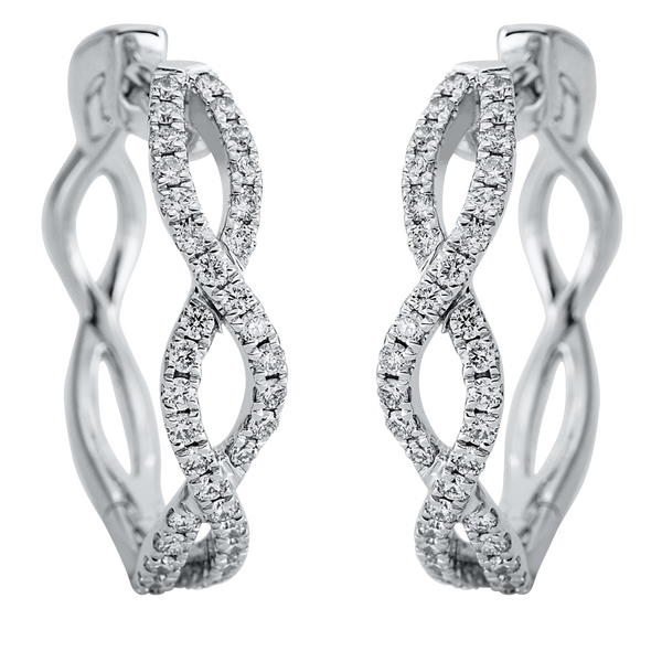 Brogle Selection Casual diamond hoop earrings