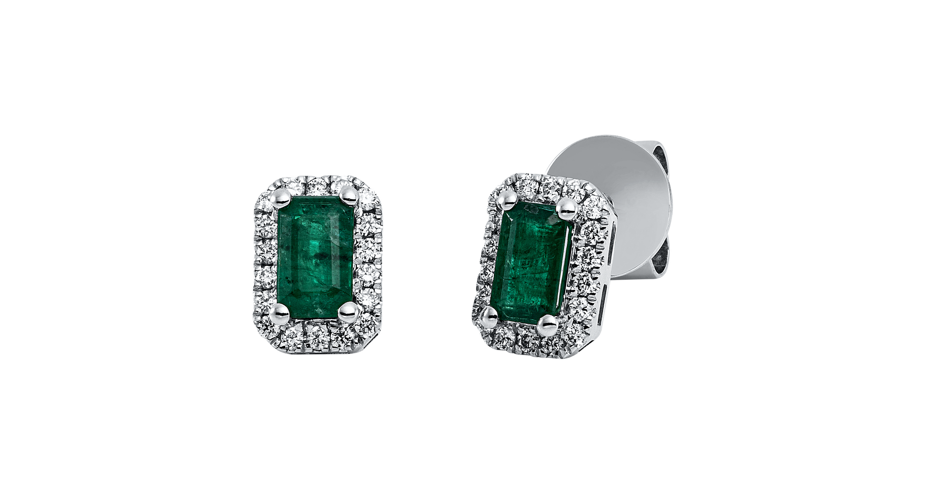 Brogle Classic emerald stud earrings