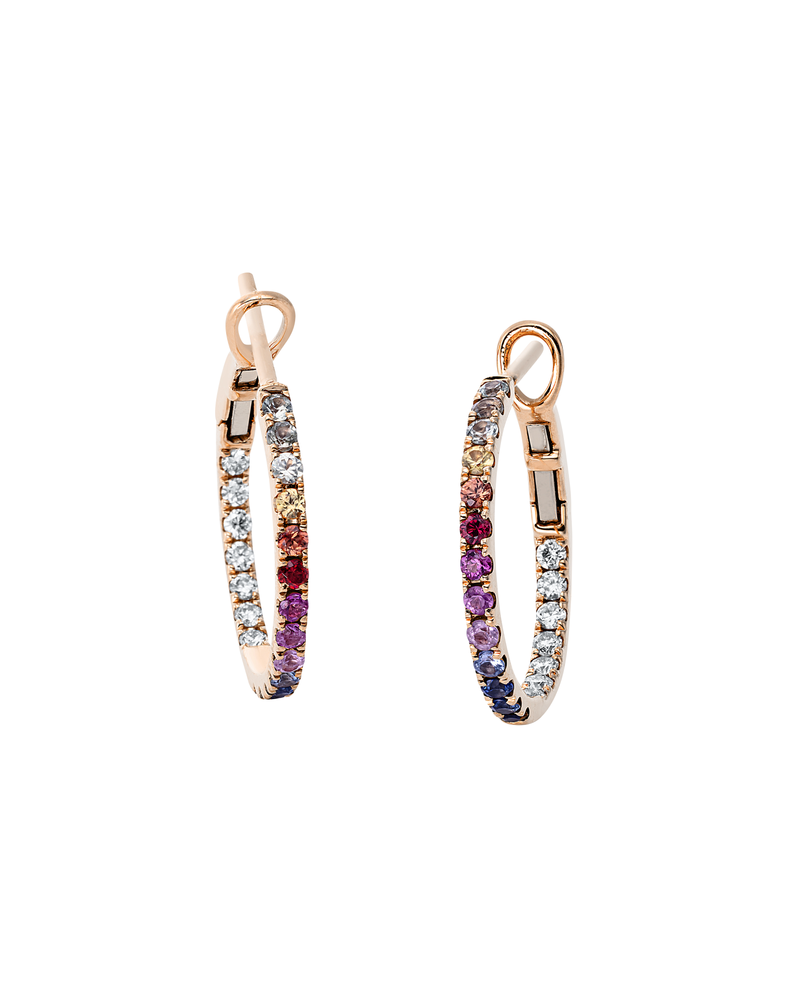 Brogle Classic sapphire hoop earrings Rainbow Brogle Classic sapphire hoop earrings Rainbow