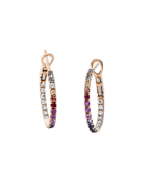 Brogle Classic sapphire hoop earrings Rainbow Brogle Classic sapphire hoop earrings Rainbow