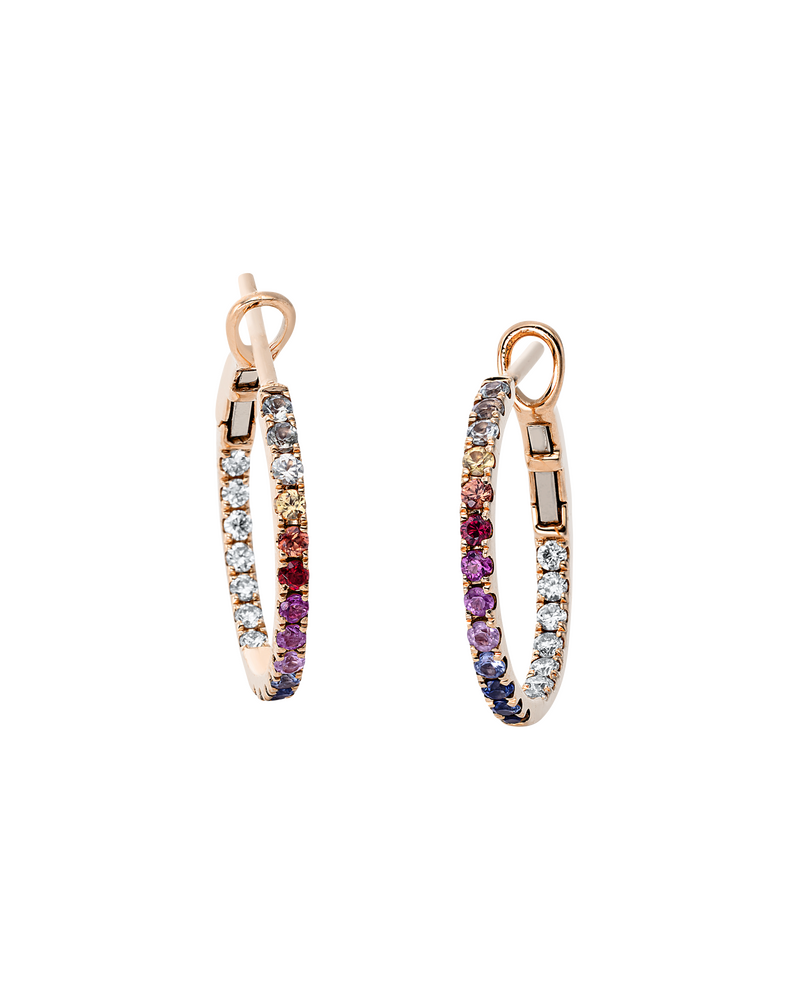 Brogle Classic sapphire hoop earrings Rainbow Brogle Classic sapphire hoop earrings Rainbow