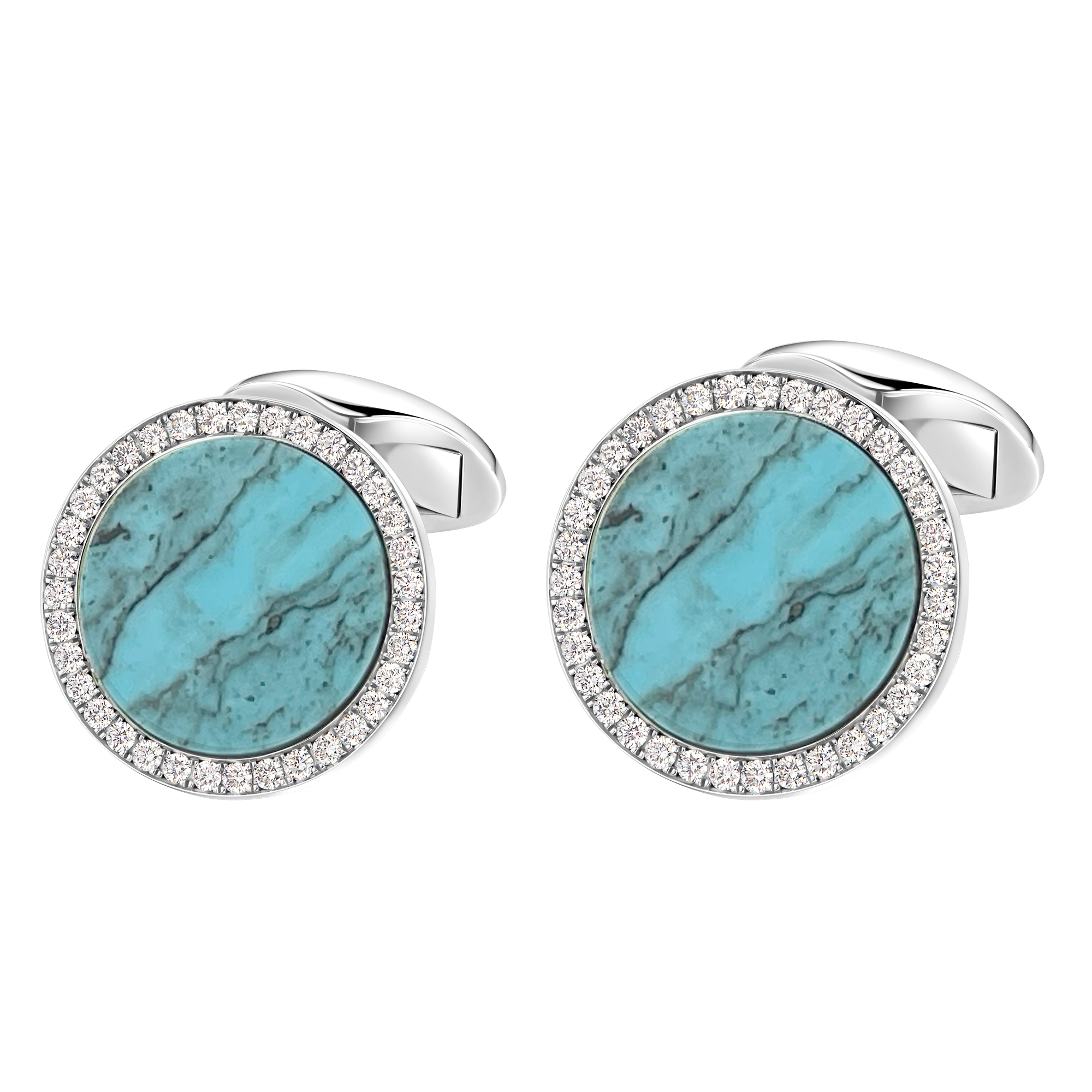 Brogle Classic cufflinks with turquoise Brogle Classic cufflinks with turquoise