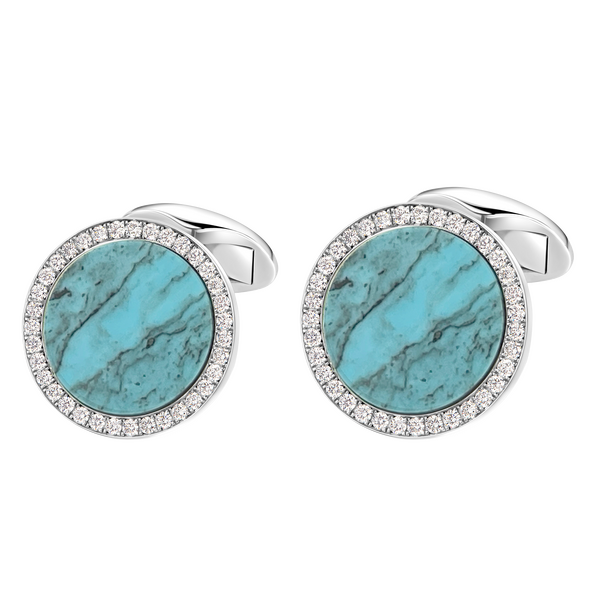 Brogle Classic cufflinks with turquoise Brogle Classic cufflinks with turquoise