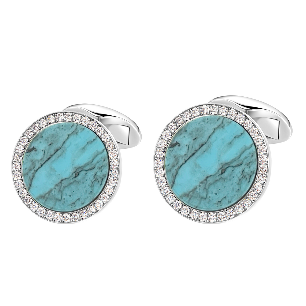 Brogle Classic cufflinks with turquoise Brogle Classic cufflinks with turquoise