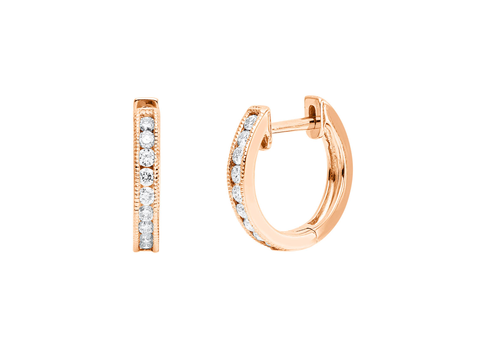 Brogle Classic diamond hoop earrings