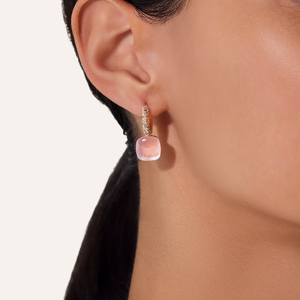 0010 POB4010 O6000 BRCQR 100 Pomellato rose quartz nudo classic earrings rose gold 18kt white gold 18kt rose quartz bro a59f76633defb7e36