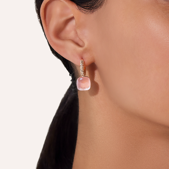 0010 POB4010 O6000 BRCQR 100 Pomellato rose quartz nudo classic earrings rose gold 18kt white gold 18kt rose quartz bro a59f76633defb7e36