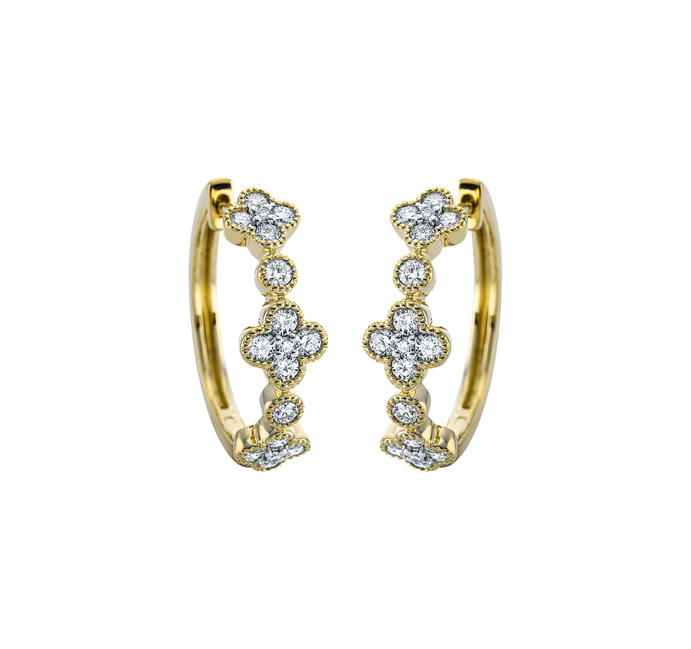 Brogle Classic diamond hoop earrings Brogle Classic diamond hoop earrings