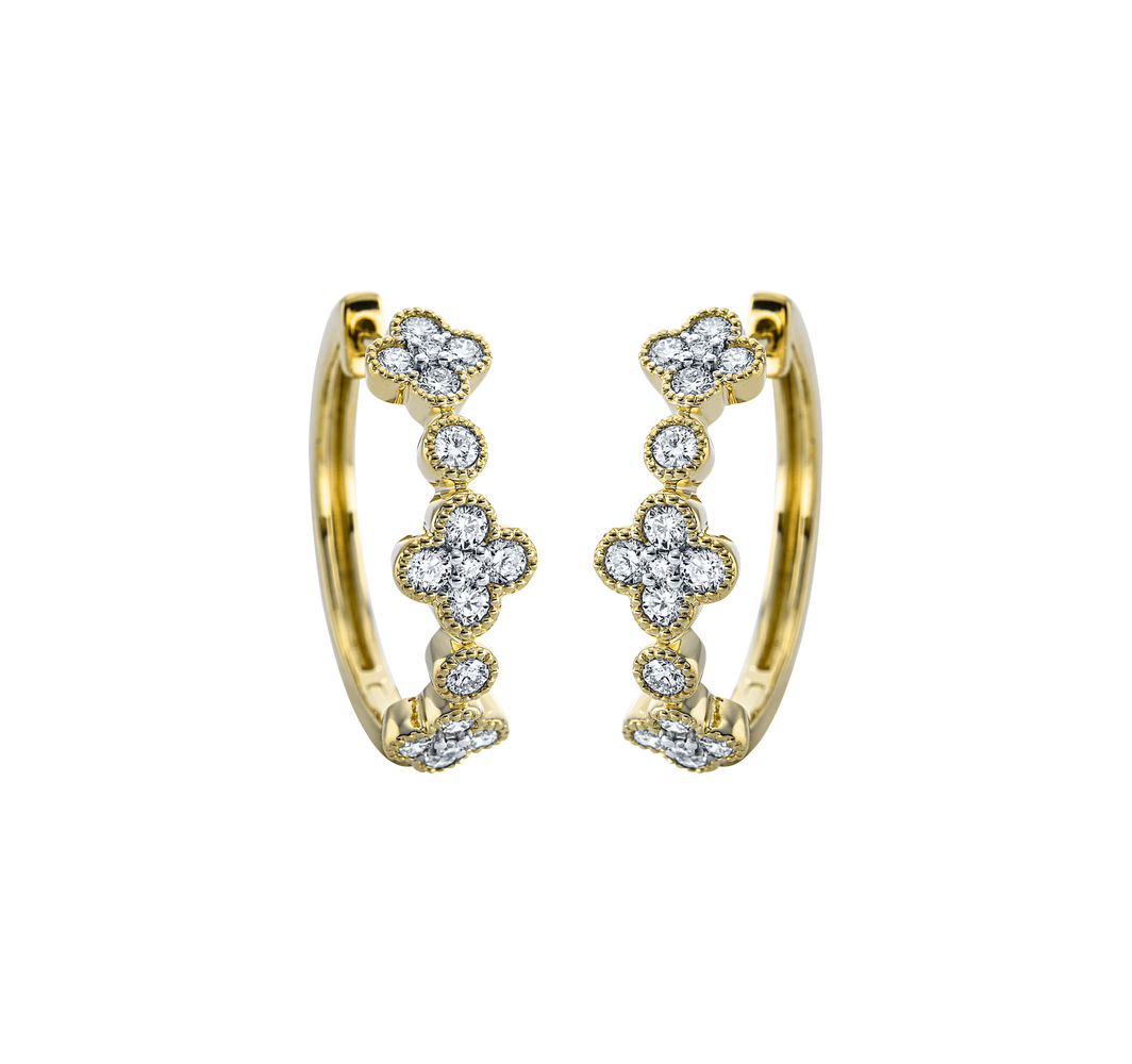 Brogle Classic diamond hoop earrings Brogle Classic diamond hoop earrings