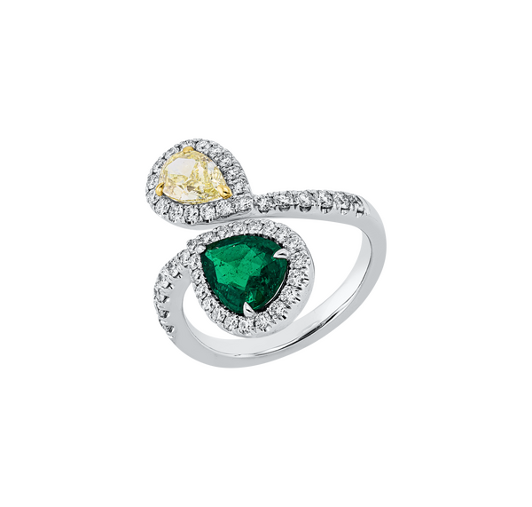 Brogle Selection bicolour emerald ring