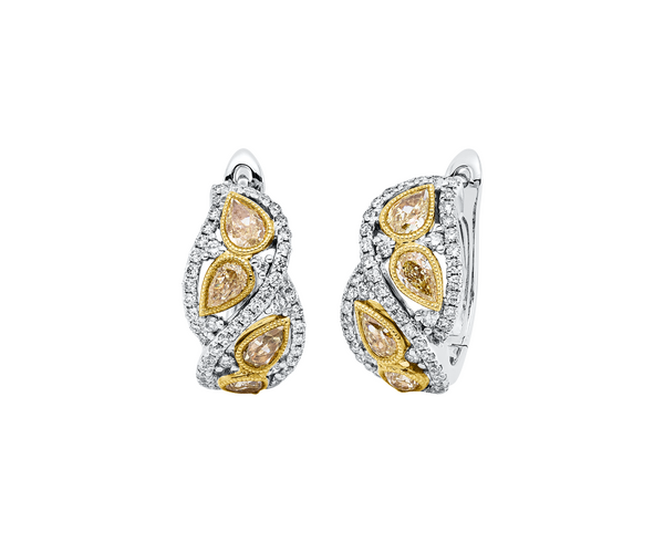 Brogle Selection bicolor diamond hoop earrings