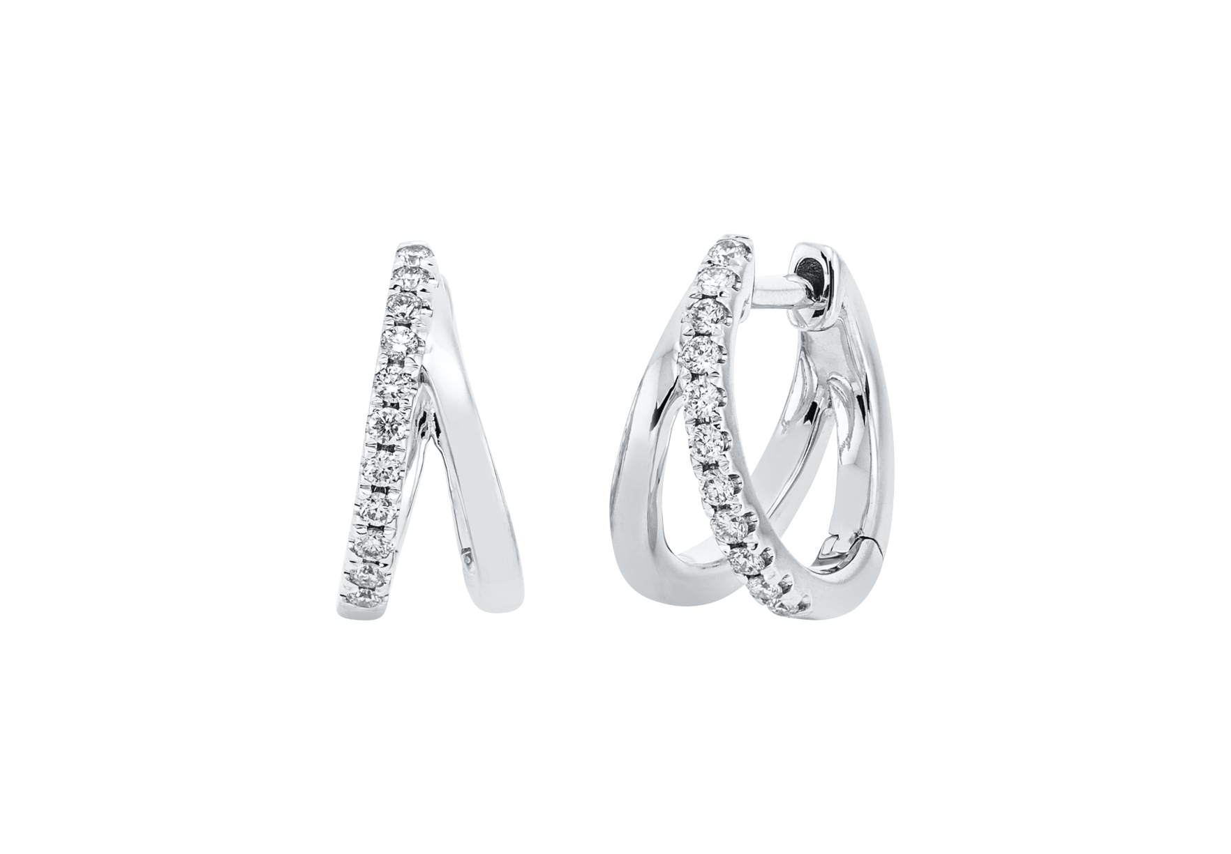 Brogle Classic diamond hoop earrings