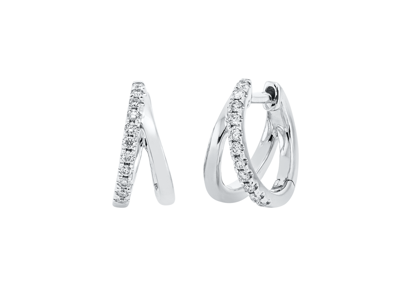 Brogle Classic diamond hoop earrings
